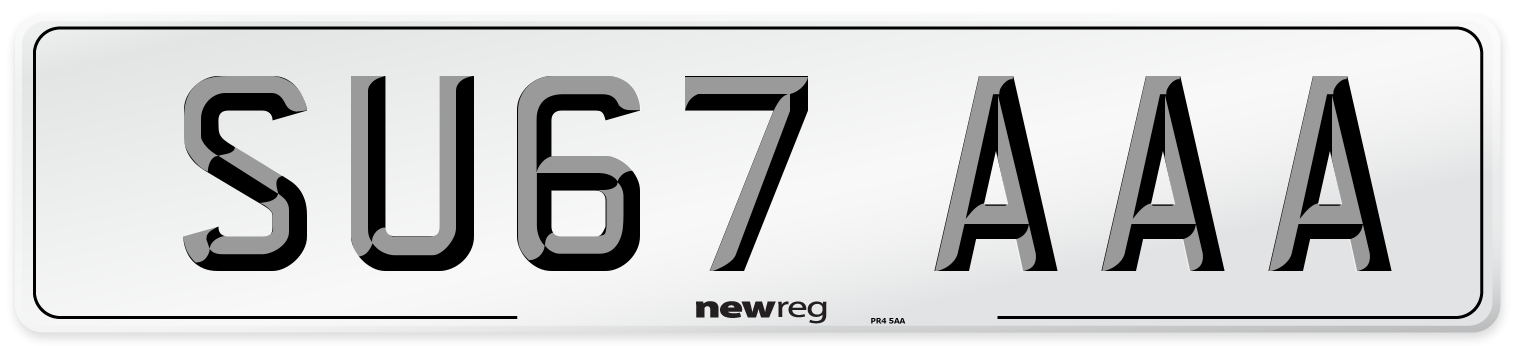 SU67 AAA Number Plate from New Reg